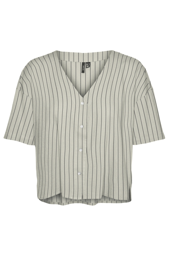 VMMYMILO 2/4 V-NECK SHIRT WVN GA 10279696 SILVER LINING